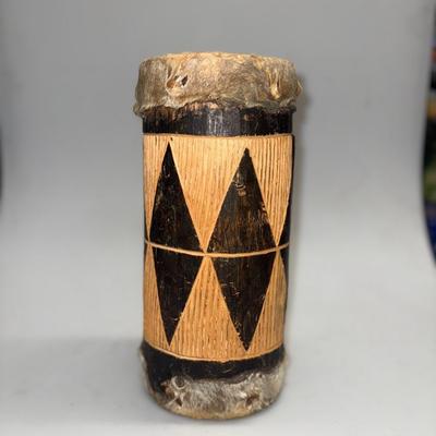 Diamond faced Bamileke Tribal Ceremonial Hand Drum