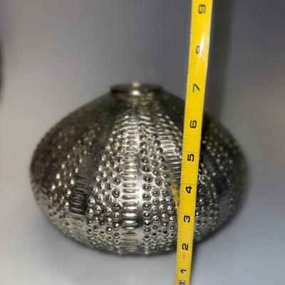 Ribbed Silver vase ( Mercury Glass)
