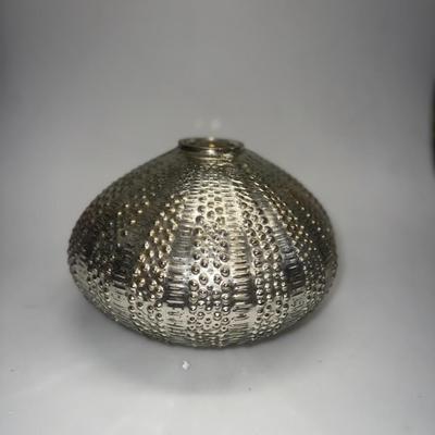 Ribbed Silver vase ( Mercury Glass)