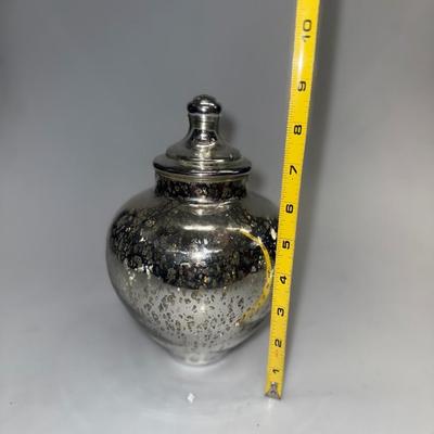 Silver Mecury Glass  w/ Lid