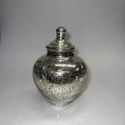 Silver Mecury Glass  w/ Lid