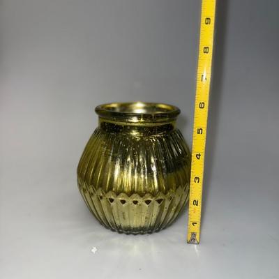 Green colored canister ( Mercury Glass)
