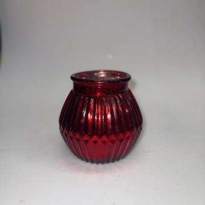 Red Canister for tea lights ( Mercury Glass)