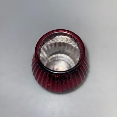 Red Canister for tea lights ( Mercury Glass)