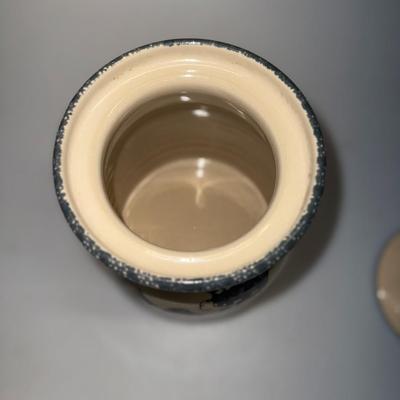 Set of 3 Birdhouse Crock Stoneware Cookie Jar Canister Planter USA