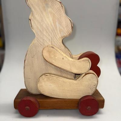 Wooden Bear on wheels 