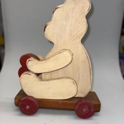 Wooden Bear on wheels 