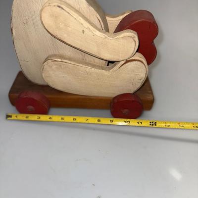 Wooden Bear on wheels 
