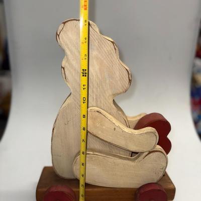 Wooden Bear on wheels 
