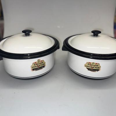 Set of 2 Vollrath Kook King Ware Vollbath Co. Enamel Pot W/ Lid