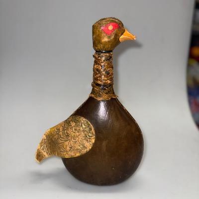 Vintage Leather Duck Bottle.