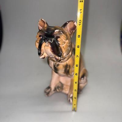 Rare Vintage Chalkware 1930's Carnival Prize Boston Terrier Dog