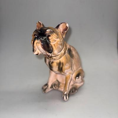 Rare Vintage Chalkware 1930's Carnival Prize Boston Terrier Dog