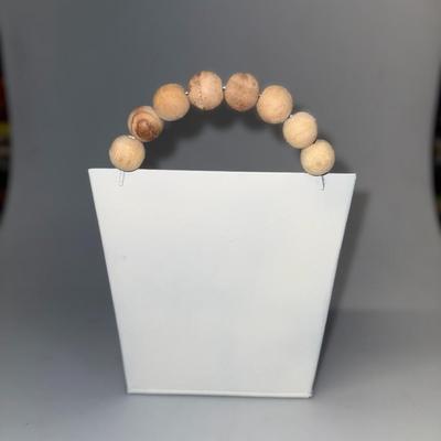 White Wall Organizer Pockets with Beads