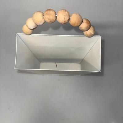White Wall Organizer Pockets with Beads