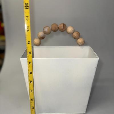 White Wall Organizer Pockets with Beads