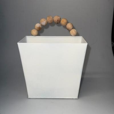 White Wall Organizer Pockets with Beads