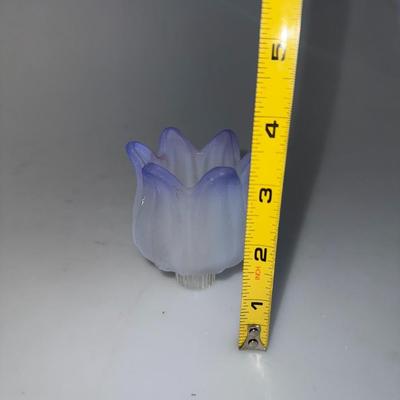 PartyLite Purple Tulip Peglites Set P7118 In Box Votive Candle Holder
