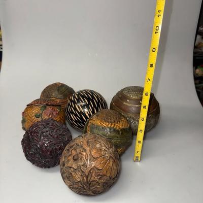 Vintage carved Wooden Balls