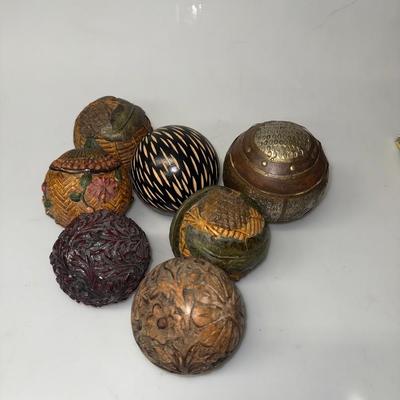 Vintage carved Wooden Balls