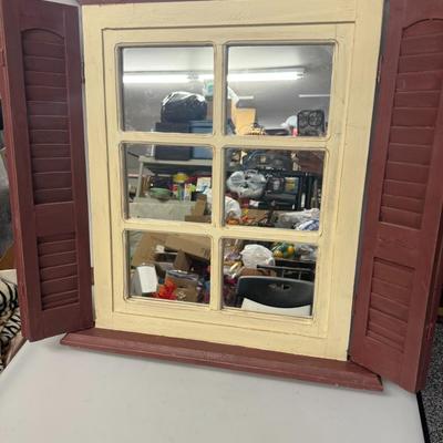 Window with Shutters, Mirrored Window, Shutters, Window Wall Decor