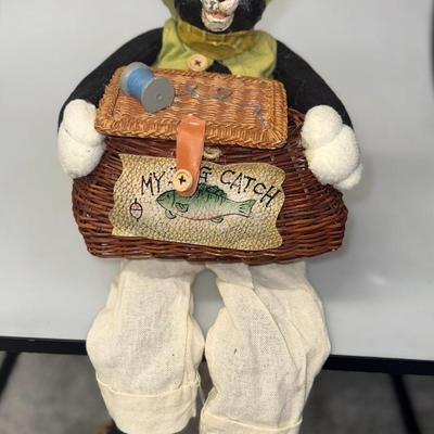 Black Bear Figurine "Gone Fishin'"
