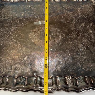 Vintage Silverplate Footed Serving Tray, actually heats up