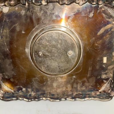 Vintage Silverplate Footed Serving Tray, actually heats up