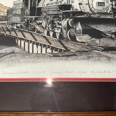 Vtg 1992 Train Print locomotive railroad 