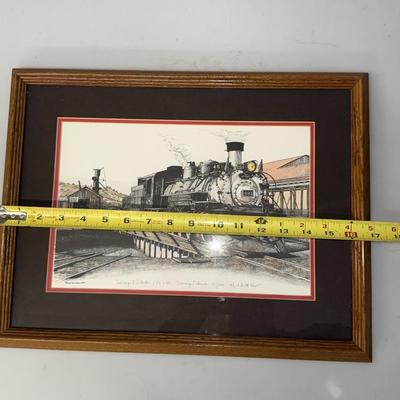 Vtg 1992 Train Print locomotive railroad 