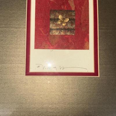 Nina Matsuno gold dragonfly framed artwork