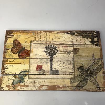 Butterfly and key wall art