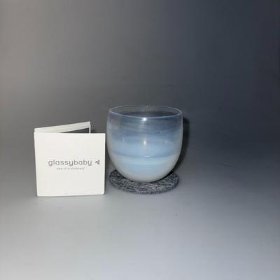 Collectibel Glassy Baby Hand Blown Drinker Fizz White Ombre