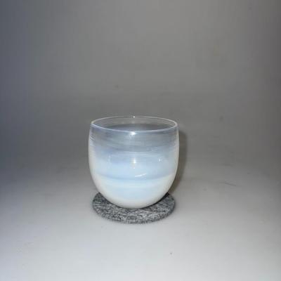 Collectibel Glassy Baby Hand Blown Drinker Fizz White Ombre