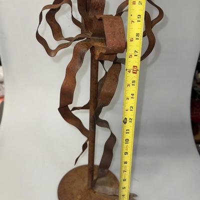 Rusty Metal Ribbon Candlesticks,Mid Century Modern