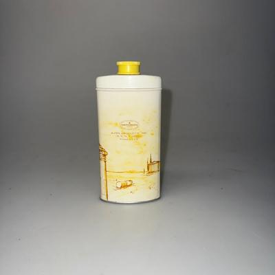 Vintage Avon Topaze perfumed talc, Avon yellow powder, vintage Avon powder, vintage yellow tin, powder tin yellow, powder tin vintage
