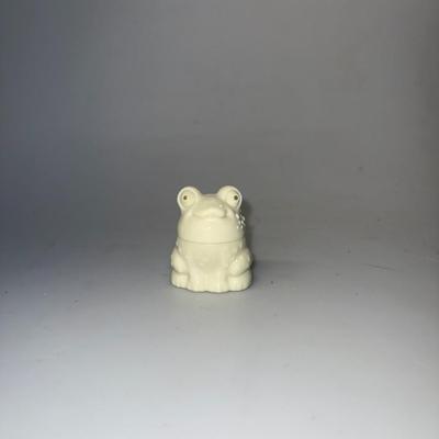 Avon Milk Glass Frog Bottle with a bit of To a Wild Rose Fragrance Cream still