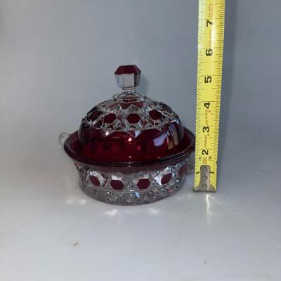 EAPG Glass Victorian Red-Block lot8- piece serve ware lot 1890's elegant