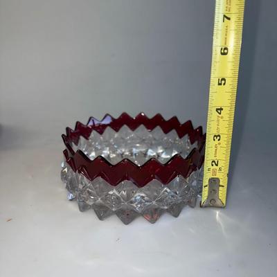 EAPG Glass Victorian Red-Block lot8- piece serve ware lot 1890's elegant