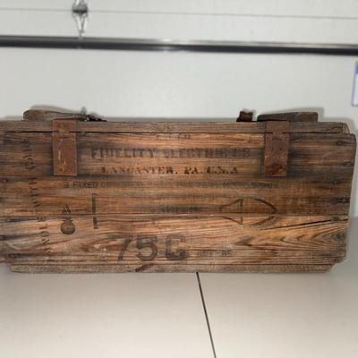Vtg Wooden Ammo Crate (Fidelity Electric Pennsylvania )
