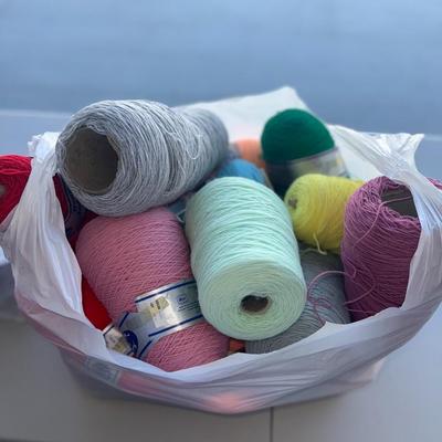 Lot of Vintage Acrylic/Nylon Knitcraft Millor Cone Yarn/Spools