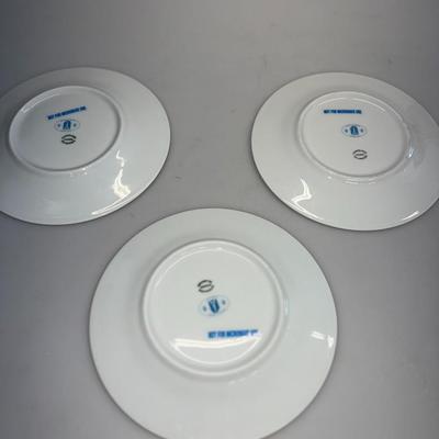 De Limoges France French Home Fruit Scene Dessert Plates Set of 3