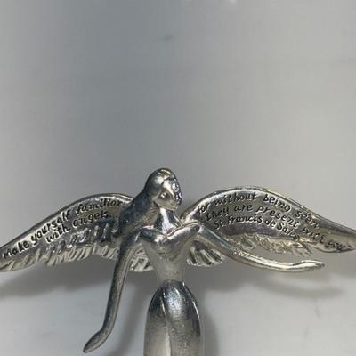 Vtg Silverplated Angle Figurine