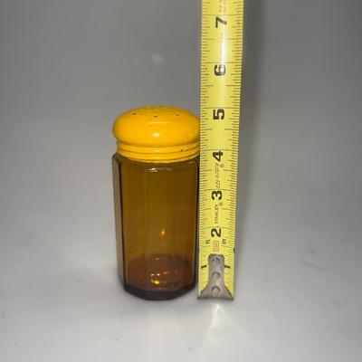 Vintage Takashi Amber Glass Large Stovetop Salt Metal Cover