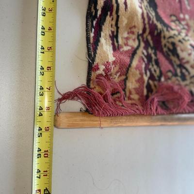 Vtg Buck Mid Century Fringed Tapestry