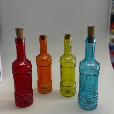 Set of 4 Colored Bottles 