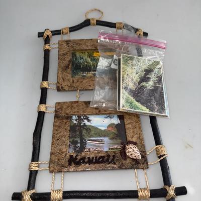 Hawaii Picture Frames Wall Art with Vtg Hawaii Post Cards