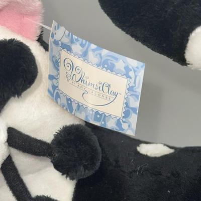 Whimsiclay Amy Lacombe 15" BLACK Sassy Cat Plush Stuffed Animal Dots whisker