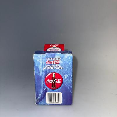 Coca-Cola Collectable Tin With 2 Decks of Playing Cards 1990's 