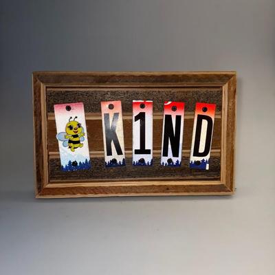 Idaho License Plate "K1ND" Artfully Crafted